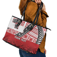 Malo e lelei Tonga Leather Tote Bag Ngatu Tokelau Feletoa Fata Traditional Polynesian Pattern