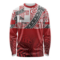 Malo e lelei Tonga Long Sleeve Shirt Ngatu Tokelau Feletoa Fata Traditional Polynesian Pattern