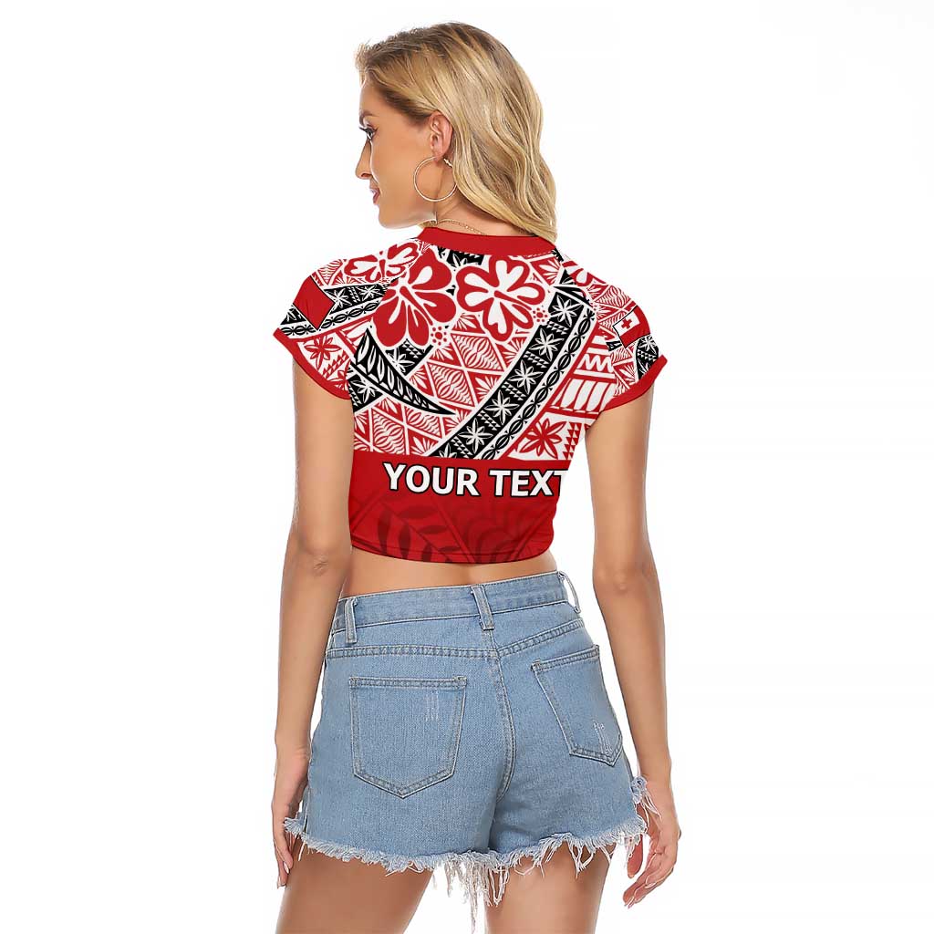 Malo e lelei Tonga Raglan Cropped T Shirt Ngatu Tokelau Feletoa Fata Traditional Polynesian Pattern