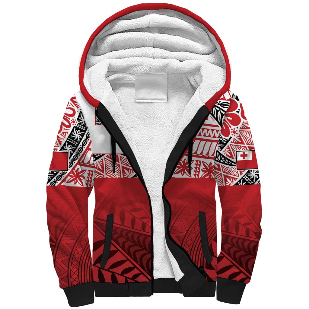 Malo e lelei Tonga Sherpa Hoodie Ngatu Tokelau Feletoa Fata Traditional Polynesian Pattern