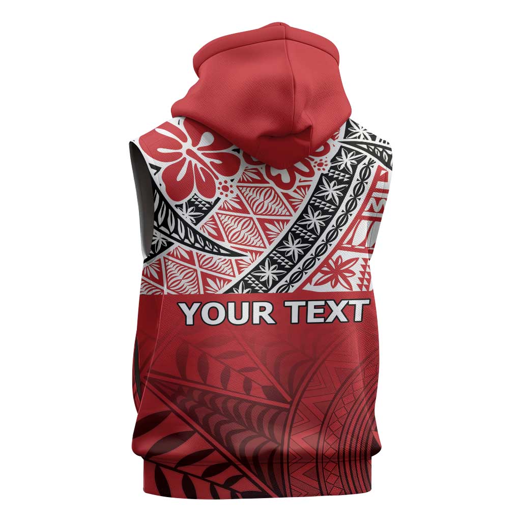 Malo e lelei Tonga Sleeveless Zip Hoodie Ngatu Tokelau Feletoa Fata Traditional Polynesian Pattern - Polynesian Pride