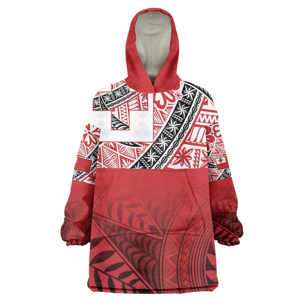 Malo e lelei Tonga Wearable Blanket Hoodie Ngatu Tokelau Feletoa Fata Traditional Polynesian Pattern