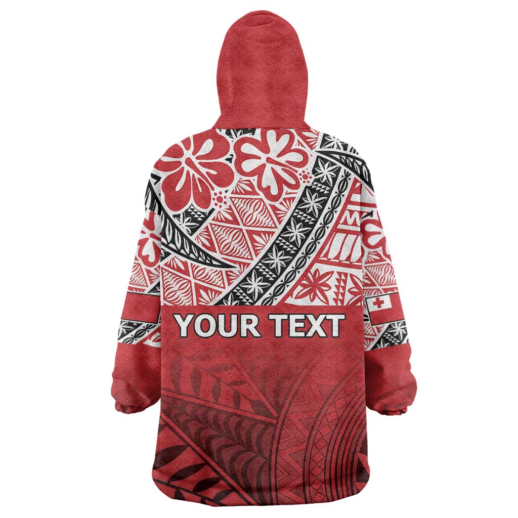 Malo e lelei Tonga Wearable Blanket Hoodie Ngatu Tokelau Feletoa Fata Traditional Polynesian Pattern