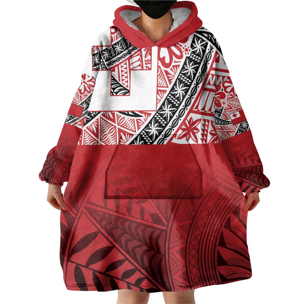 Malo e lelei Tonga Wearable Blanket Hoodie Ngatu Tokelau Feletoa Fata Traditional Polynesian Pattern