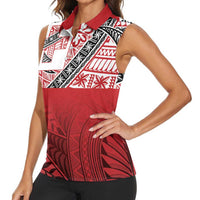 Malo e lelei Tonga Women Sleeveless Polo Shirt Ngatu Tokelau Feletoa Fata Traditional Polynesian Pattern