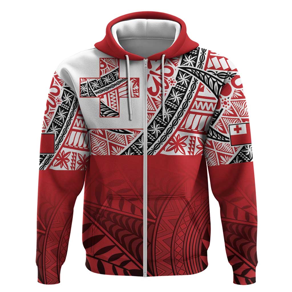 Malo e lelei Tonga Zip Hoodie Ngatu Tokelau Feletoa Fata Traditional Polynesian Pattern