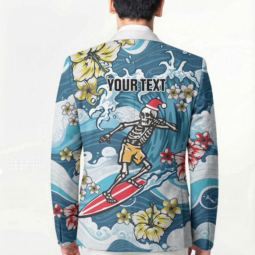 Hawaii Santa Skeleton Surfing Personalized Blazer Mele Kalikimaka i Iulai!