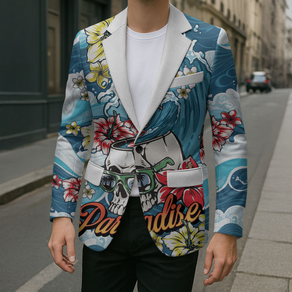 Hawaii Santa Skeleton Surfing Personalized Blazer Mele Kalikimaka i Iulai!