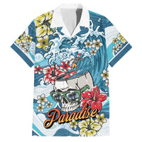 Hawaii Santa Skeleton Surfing Personalized Family Matching Puletasi and Hawaiian Shirt Mele Kalikimaka i Iulai!