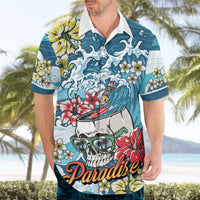 Hawaii Santa Skeleton Surfing Personalized Hawaiian Shirt Mele Kalikimaka i Iulai!