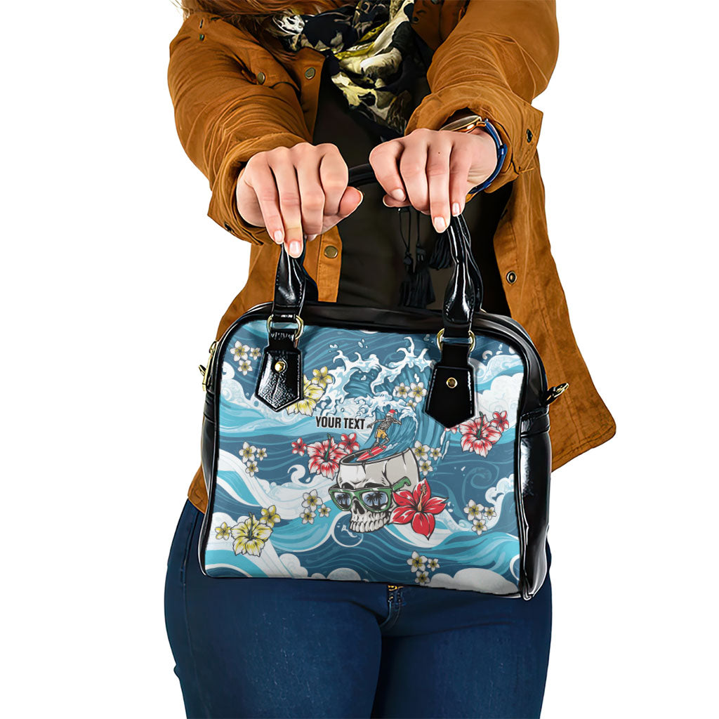 Hawaii Santa Skeleton Surfing Personalized Shoulder Handbag Mele Kalikimaka i Iulai!
