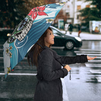Hawaii Santa Skeleton Surfing Personalized Umbrella Mele Kalikimaka i Iulai!