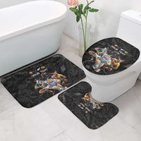Custom Rugby Southern Hemisphere Bathroom Set Argentina AUNZ South Africa Mascot Black LT9 - Polynesian Pride