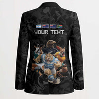 Custom Rugby Southern Hemisphere Blazer Argentina AUNZ South Africa Mascot Black LT9 - Polynesian Pride