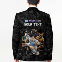 Custom Rugby Southern Hemisphere Blazer Argentina AUNZ South Africa Mascot Black LT9 - Polynesian Pride