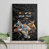 Custom Rugby Southern Hemisphere Canvas Wall Art Argentina AUNZ South Africa Mascot Black LT9 - Polynesian Pride