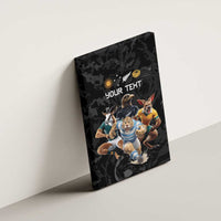 Custom Rugby Southern Hemisphere Canvas Wall Art Argentina AUNZ South Africa Mascot Black LT9 - Polynesian Pride