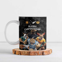 Custom Rugby Southern Hemisphere Ceramic Mug Argentina AUNZ South Africa Mascot Black LT9 Black - Polynesian Pride