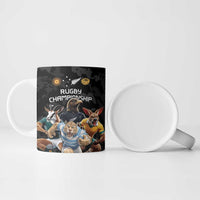 Custom Rugby Southern Hemisphere Ceramic Mug Argentina AUNZ South Africa Mascot Black LT9 - Polynesian Pride