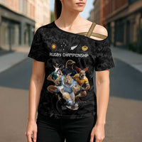 Custom Rugby Southern Hemisphere Cross Shoulder Shirt Argentina AUNZ South Africa Mascot Black LT9 - Polynesian Pride