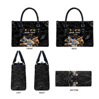 Custom Rugby Southern Hemisphere Leather Bag Argentina AUNZ South Africa Mascot Black - Polynesian Pride