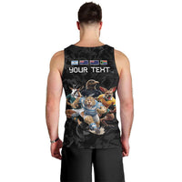 Custom Rugby Southern Hemisphere Men Tank Top Argentina AUNZ South Africa Mascot Black LT9 - Polynesian Pride
