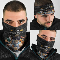 Custom Rugby Southern Hemisphere Neck Gaiter Argentina AUNZ South Africa Mascot Black - Polynesian Pride
