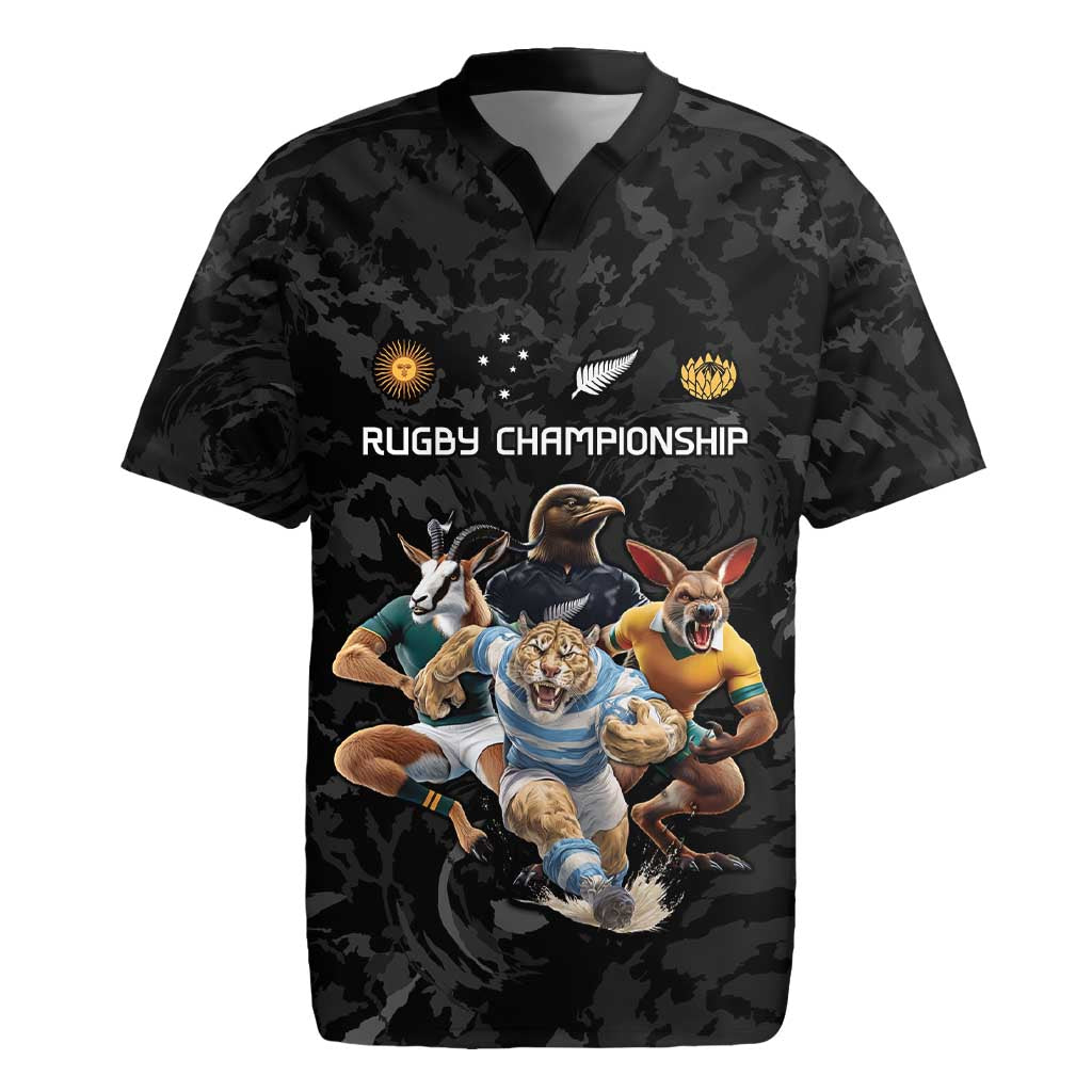 Custom Rugby Southern Hemisphere Rugby Jersey Argentina AUNZ South Africa Mascot Black LT9 Black - Polynesian Pride