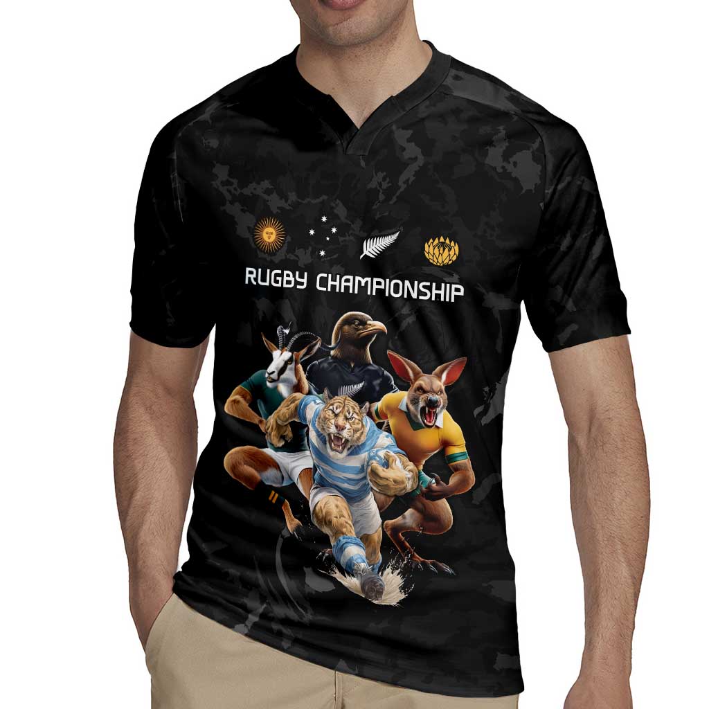 Custom Rugby Southern Hemisphere Rugby Jersey Argentina AUNZ South Africa Mascot Black LT9 - Polynesian Pride
