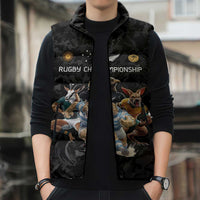 Custom Rugby Southern Hemisphere Sleeveless Puffer Jacket Argentina AUNZ South Africa Mascot Black LT9 - Polynesian Pride