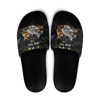 Custom Rugby Southern Hemisphere Slide Sandals Argentina AUNZ South Africa Mascot Black LT9 Black - Polynesian Pride