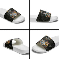 Custom Rugby Southern Hemisphere Slide Sandals Argentina AUNZ South Africa Mascot Black LT9 - Polynesian Pride