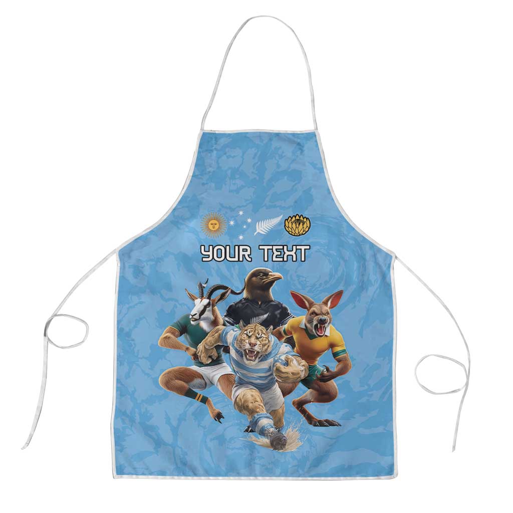 Custom Rugby Southern Hemisphere Apron Argentina AUNZ South Africa Mascot Blue LT9 Blue - Polynesian Pride