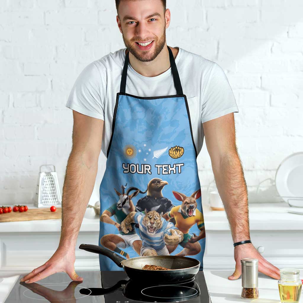 Custom Rugby Southern Hemisphere Apron Argentina AUNZ South Africa Mascot Blue LT9 - Polynesian Pride