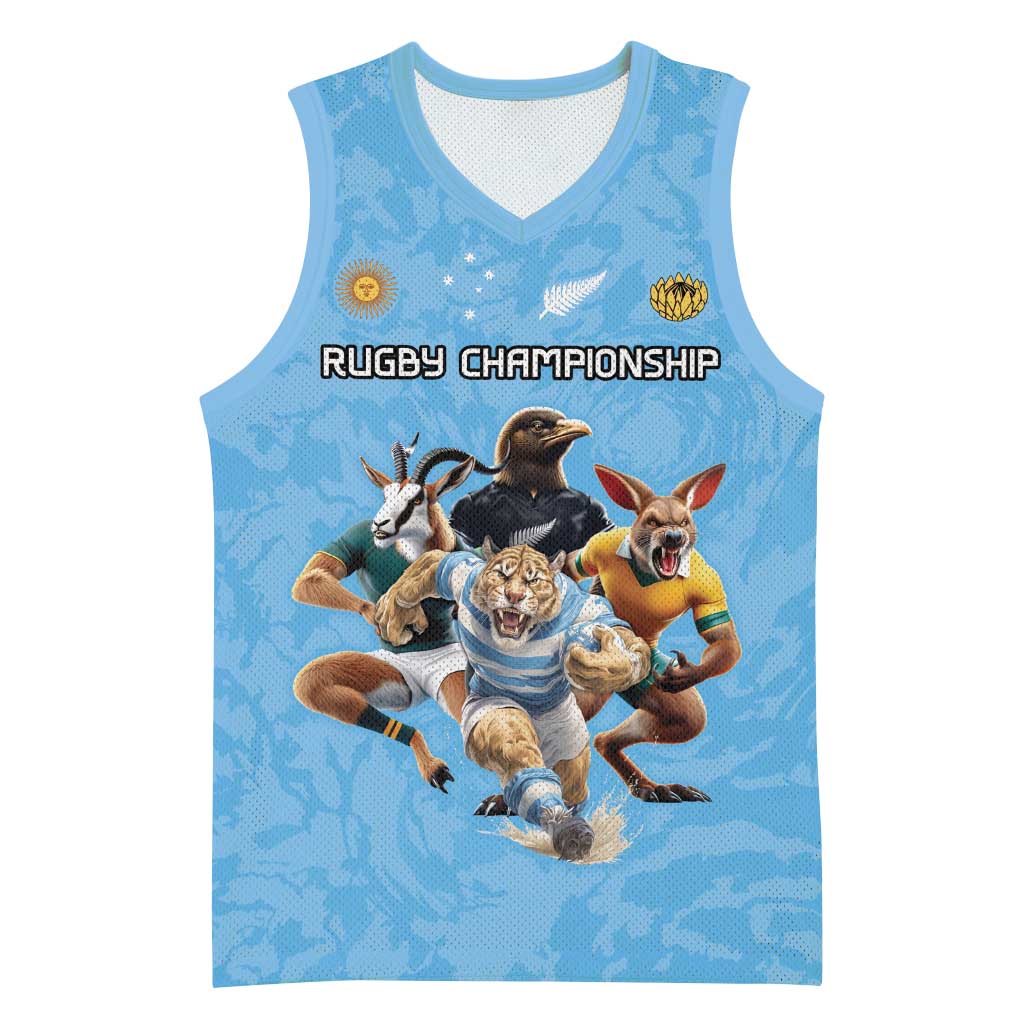 Custom Rugby Southern Hemisphere Basketball Jersey Argentina AUNZ South Africa Mascot Blue LT9 Unisex Blue - Polynesian Pride