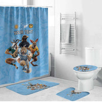 Custom Rugby Southern Hemisphere Bathroom Set Argentina AUNZ South Africa Mascot Blue LT9 Bathroom Set (4 pcs) Blue - Polynesian Pride