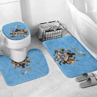 Custom Rugby Southern Hemisphere Bathroom Set Argentina AUNZ South Africa Mascot Blue LT9 Mat Set Only (3 pcs) One Size Blue - Polynesian Pride