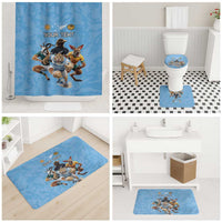 Custom Rugby Southern Hemisphere Bathroom Set Argentina AUNZ South Africa Mascot Blue LT9 - Polynesian Pride