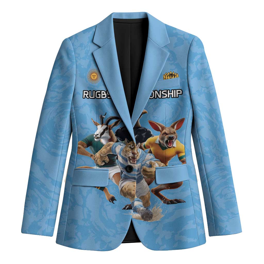 Custom Rugby Southern Hemisphere Blazer Argentina AUNZ South Africa Mascot Blue LT9 Unisex Blue - Polynesian Pride