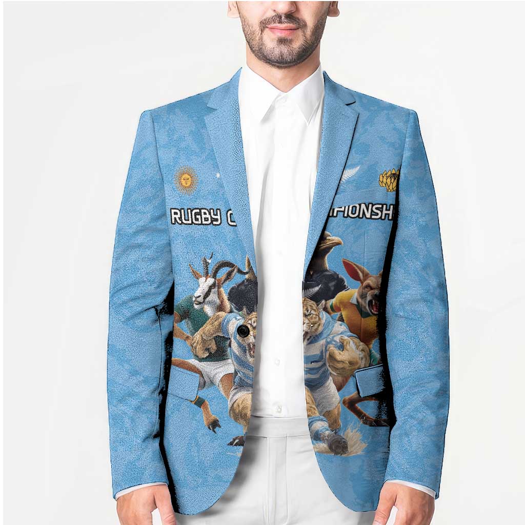 Custom Rugby Southern Hemisphere Blazer Argentina AUNZ South Africa Mascot Blue LT9 - Polynesian Pride