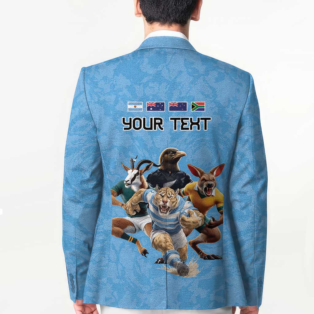 Custom Rugby Southern Hemisphere Blazer Argentina AUNZ South Africa Mascot Blue LT9 - Polynesian Pride