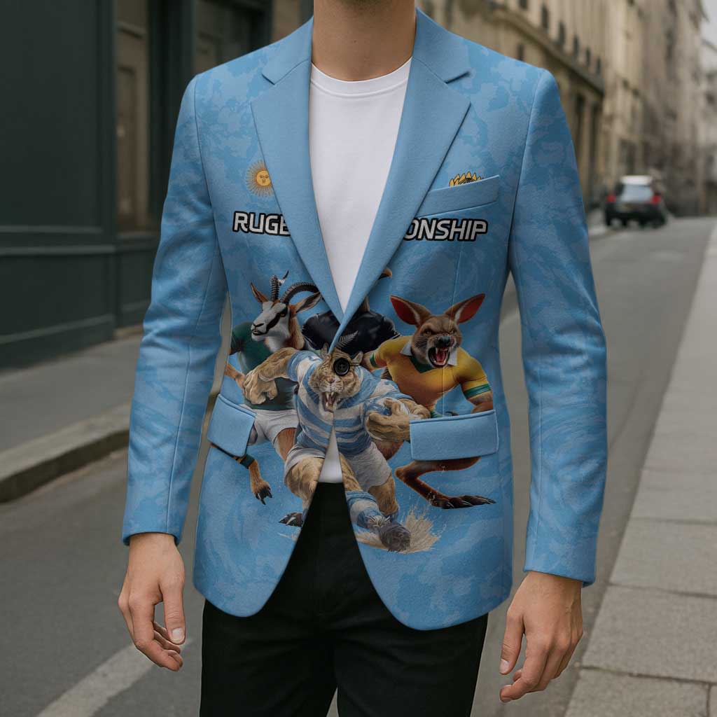 Custom Rugby Southern Hemisphere Blazer Argentina AUNZ South Africa Mascot Blue LT9 - Polynesian Pride