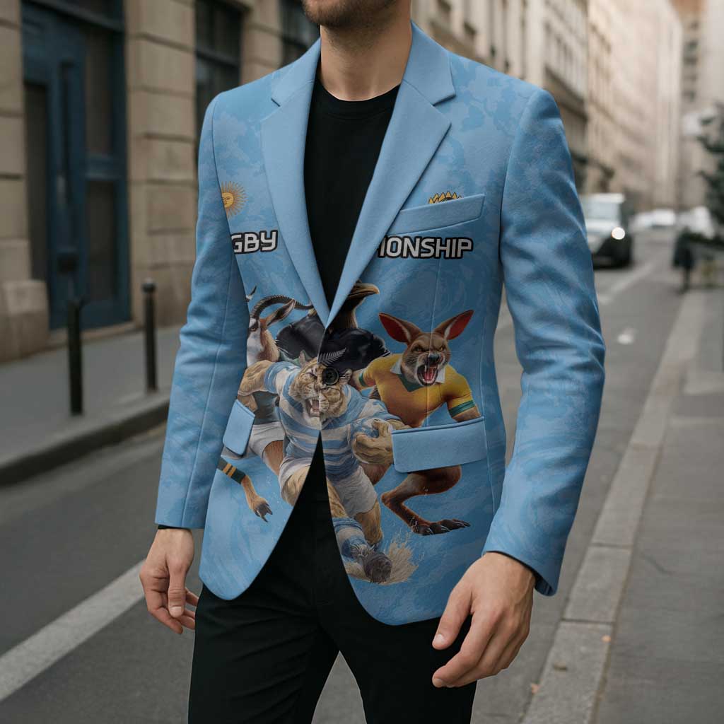 Custom Rugby Southern Hemisphere Blazer Argentina AUNZ South Africa Mascot Blue LT9 - Polynesian Pride