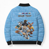 Custom Rugby Southern Hemisphere Bomber Puffer Jacket Argentina AUNZ South Africa Mascot Blue LT9 - Polynesian Pride