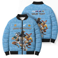 Custom Rugby Southern Hemisphere Bomber Puffer Jacket Argentina AUNZ South Africa Mascot Blue LT9 - Polynesian Pride
