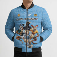 Custom Rugby Southern Hemisphere Bomber Puffer Jacket Argentina AUNZ South Africa Mascot Blue LT9 - Polynesian Pride