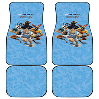 Custom Rugby Southern Hemisphere Car Mats Argentina AUNZ South Africa Mascot Blue LT9 - Polynesian Pride