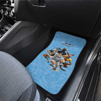 Custom Rugby Southern Hemisphere Car Mats Argentina AUNZ South Africa Mascot Blue LT9 - Polynesian Pride