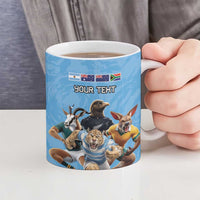 Custom Rugby Southern Hemisphere Ceramic Mug Argentina AUNZ South Africa Mascot Blue LT9 - Polynesian Pride