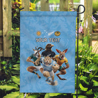 Custom Rugby Southern Hemisphere Garden Flag Argentina AUNZ South Africa Mascot Blue - Polynesian Pride